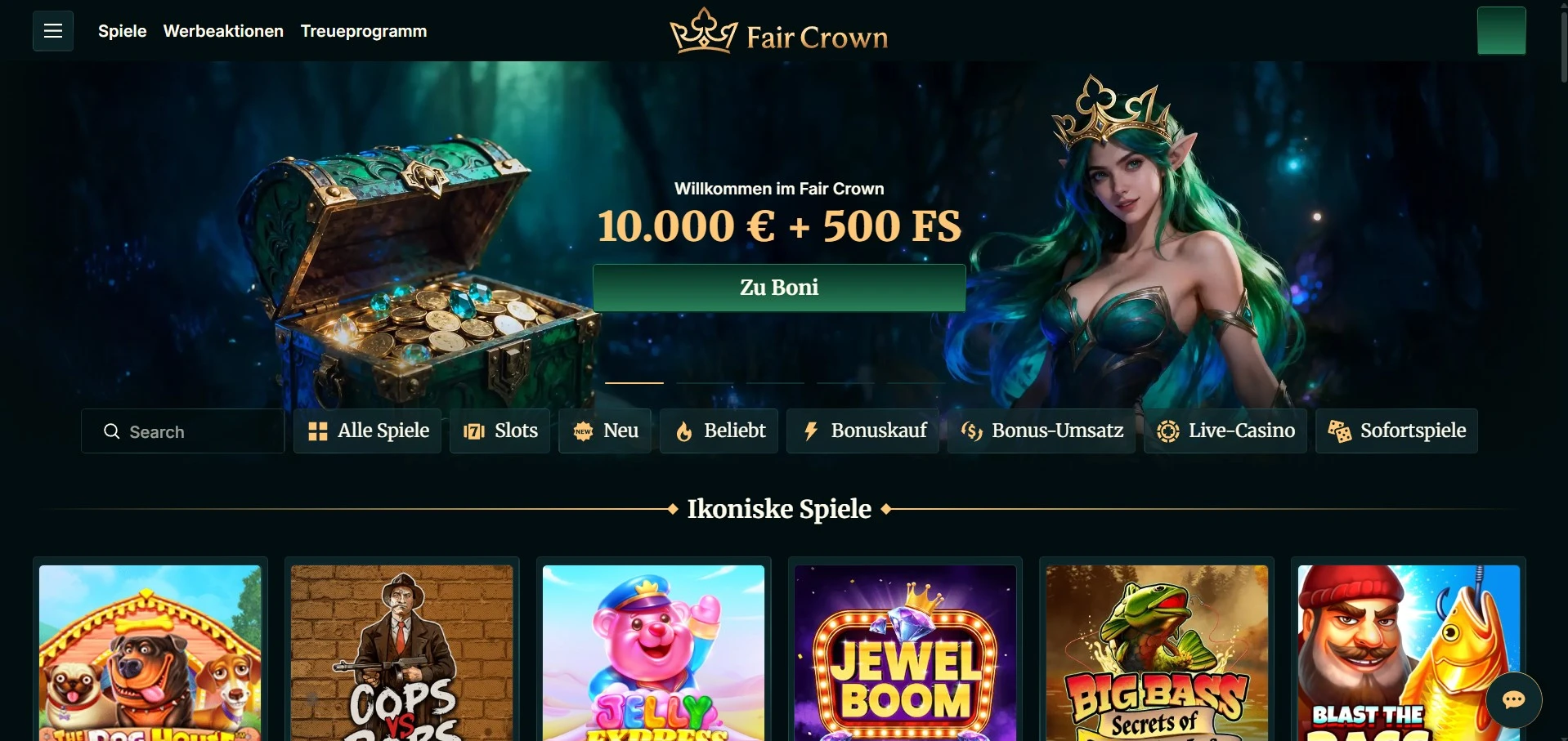Faircrown Casino main page